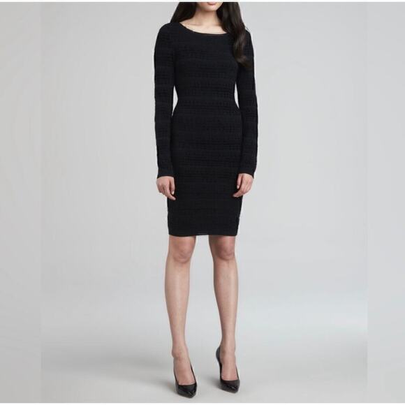 Alice & Olivia Tabitha Chenille Cashmere Blend Dress Black Size SP - Picture 1 of 8